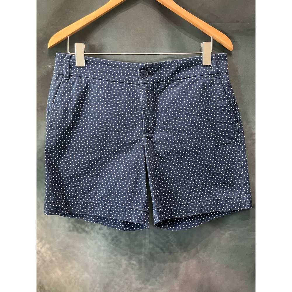 Chaps Womens Navy Blue White Star Print Chino‎ Shorts Size 6 Americana Summer